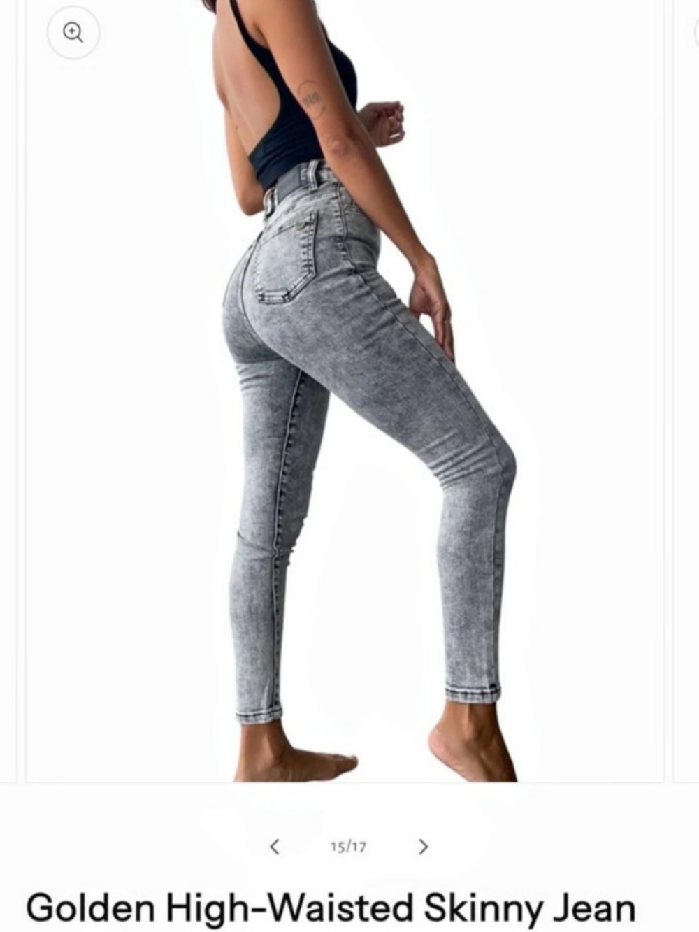 Chipre Basic Denim Golden High-Waisted Skinny Jean Jeans in Gray